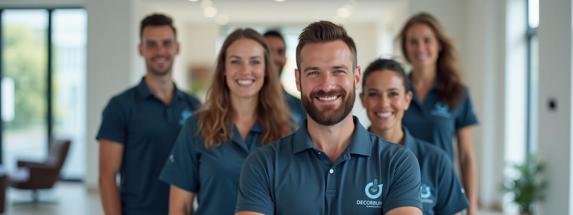 Decorum Cleaning Services team in a clean, bright office setting