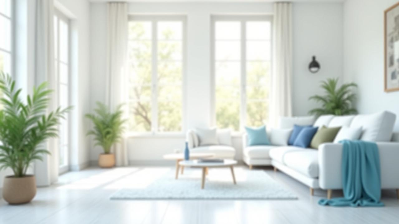 Sparkling clean modern home interior with bright natural light